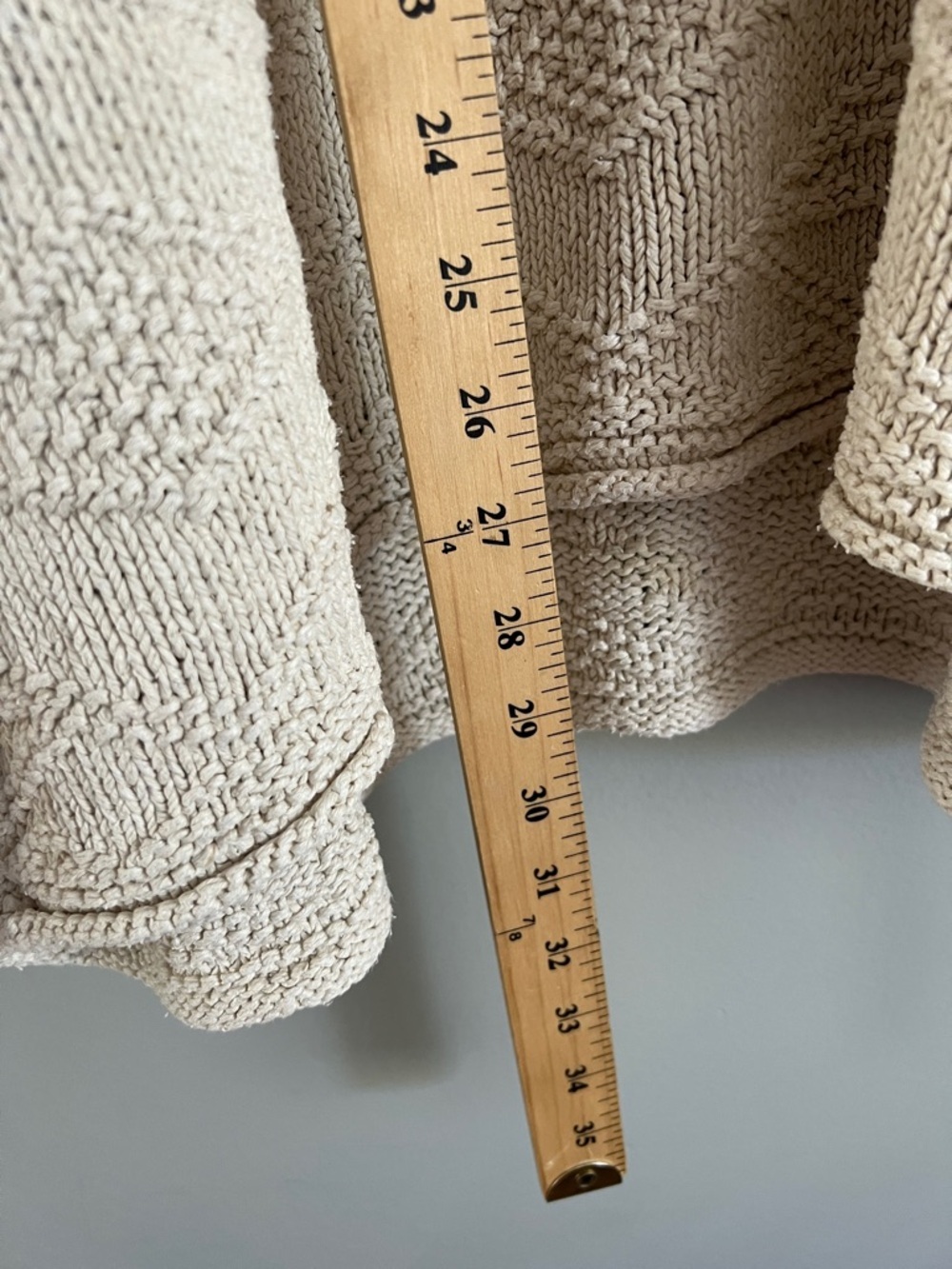 Lauren Ralph Lauren Hand Knit Cream Textured Crewneck Sweater oversized 3X - Picture 6 of 7
